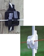 wood post insulators in white or black