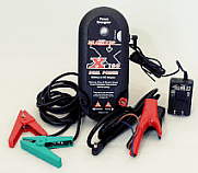 Dual X100 fence charger that operates as 110v plug-in or from 12v battery