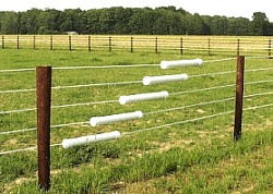 Supercote wire fence with springs & tighteners in pvc boxes